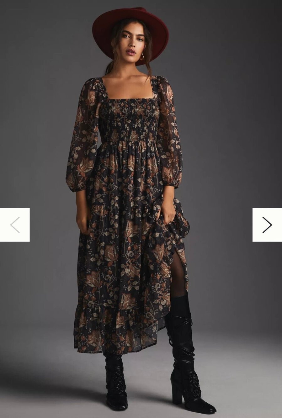 NWT❤️Let Me Be Square-Neck Smocked Maxi Dress szXXSP